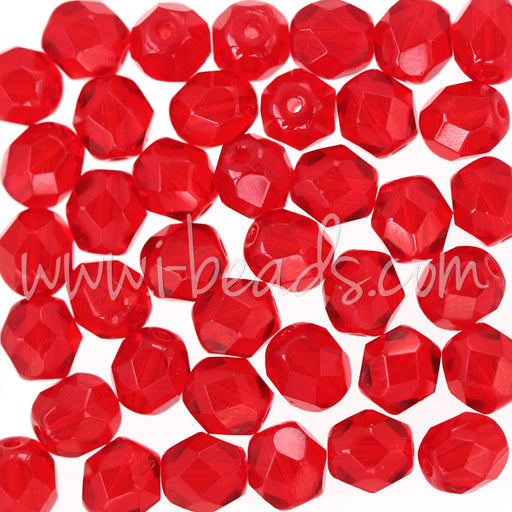 Perles facettes de bohème siam ruby 6mm (50)