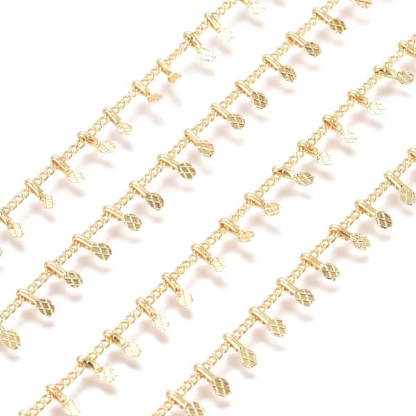 Stahlkette Golden vergoldet 18K qualitat - kleine Reize 5mm (50cm)