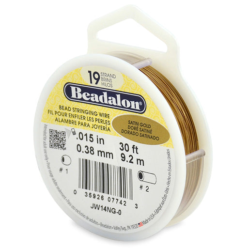 Achat Beadalon fil câble 19 brins doré satiné 0.38mm, 9.2m (1)
