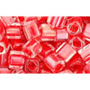 cc341 - perles Toho cube 4mm inside colour crystal/tomato lined (10g)