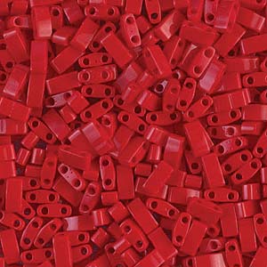 cc408 -Miyuki HALF tila perles Opaque Red 2.5mm (35 perles)