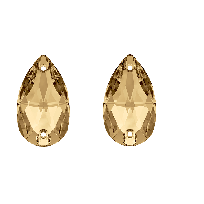 Swarovski 3230 Drop SewOn Crystal Golden SHADOW Foiled 12x7mm  (4)
