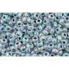 cc773 - perles de rocaille Toho 11/0 rainbow crystal/montana blue (10g)