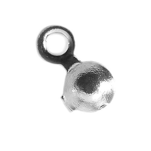 Embout cache-noeuds rond métal argenté 3.2mm (20)