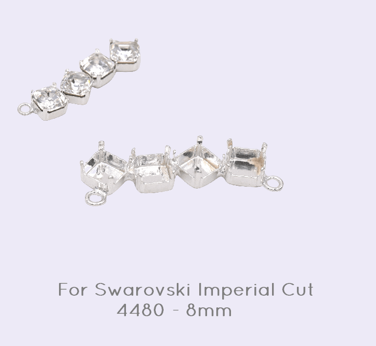 Pendentif pour 4 Swarovski 4480 imperial cut 8mm - 3.5cm (1)