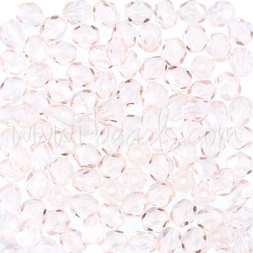 Perles facettes de bohème rosaline 4mm (100)