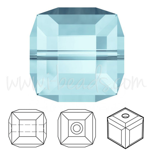 Kaufen Sie Perlen in der Schweiz Swarovski perlen würfel aquamarine 8mm (2)