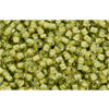 cc246 - perles de rocaille Toho 11/0 luster black diamond/opaque yellow lined (10g)