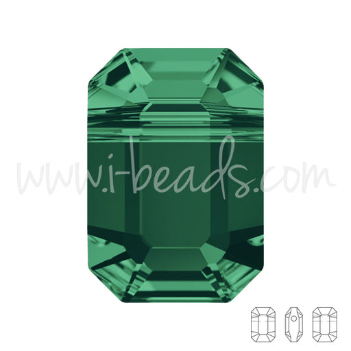 Perles Swarovski 5514 pendulum emerald 10x7mm (2)