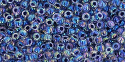 Achat cc774 - perles de rocaille Toho 11/0 inside colour rainbow crystal/grape lined (10g)
