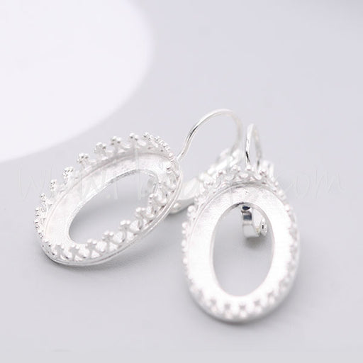 Vintage Ohrringfassung für Swarovski 4120 18x13mm silber-plattiert (2)
