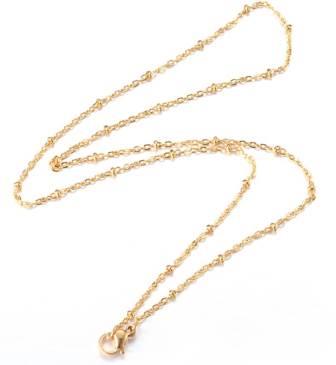 Kaufen Sie Perlen in der Schweiz Halskette Kette Satellit Stahl GOLD 45cm - 1.5mm (Perlen 2mm) Verkauf:1 Stück
