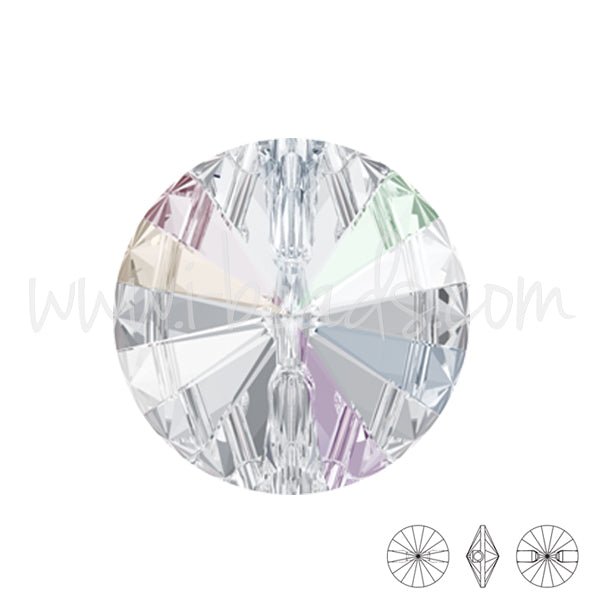 Bouton rond Swarovski 3015 crystal ab 10mm (2)