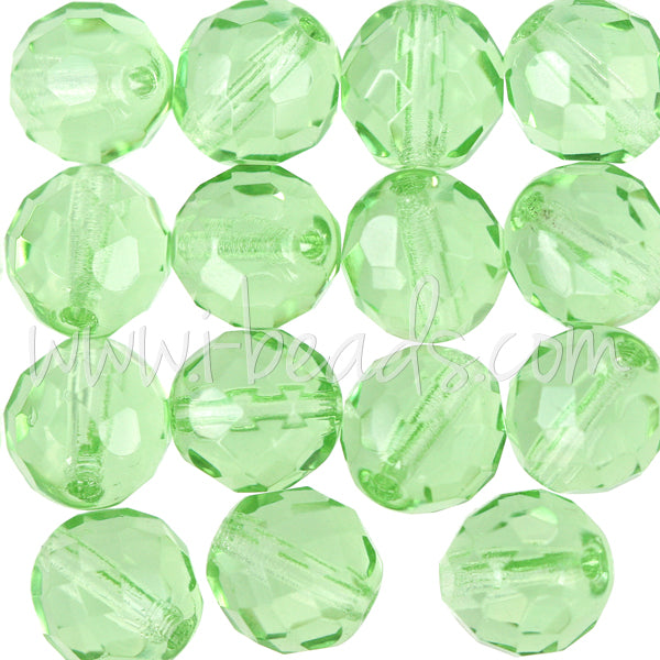 25 Perles Facettes De Bohême – 6 Mm, Péridot – Marque Preciosa, Fabriqué En France, Neuf