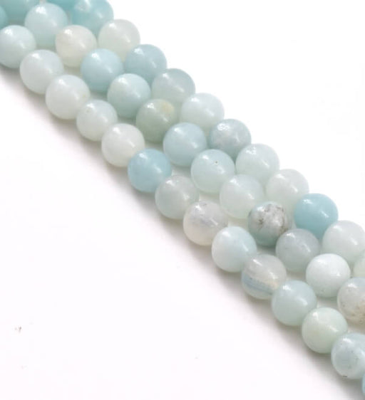 Achat Perles rondes Amazonite naturelle 6mm sur fil 38 cm 63 perles (1 fil)