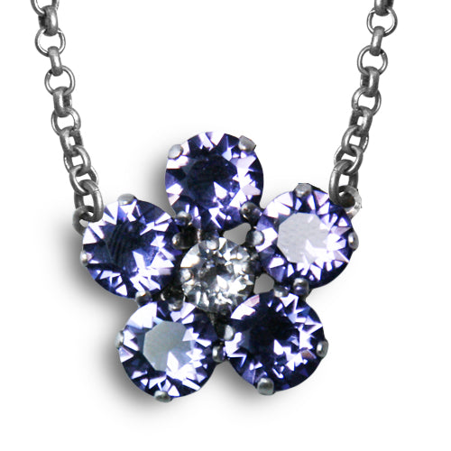 Collier fleur sertir pour cristaux Swarovski rond 6mm et 8mm m tal finition plaqu argent vieilli (1)