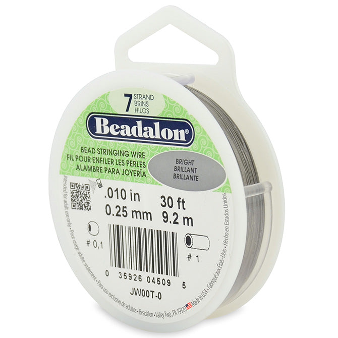 Beadalon fil câble 7 brins brillant 0.25mm, 9.2m (1)