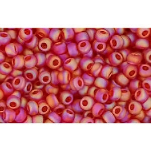 Achat cc165cf - perles de rocaille Toho 8/0 transparent rainbow frosted ruby (10g)