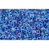 cc189 - perles de rocaille Toho 11/0 luster crystal/caribbean blue lined (10g)