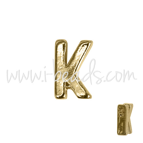 Perle lettre K doré or fin 7x6mm (1)