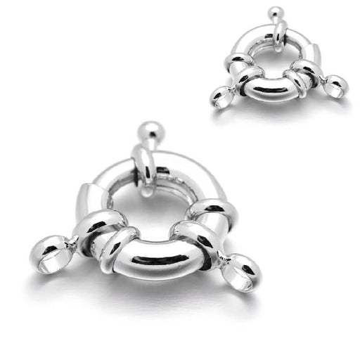 Achat Fermoir rond bouée nautique laiton plaqué platine 15mm (1)