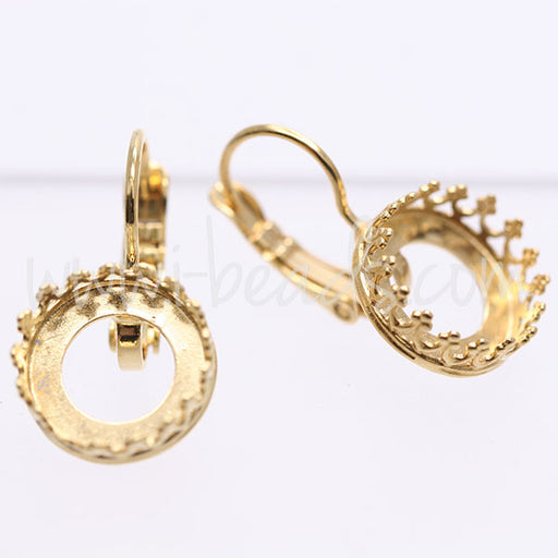Vintage Ohrringfassung für Swarovski 1122 10mm/SS47 gold-plattiert (2)