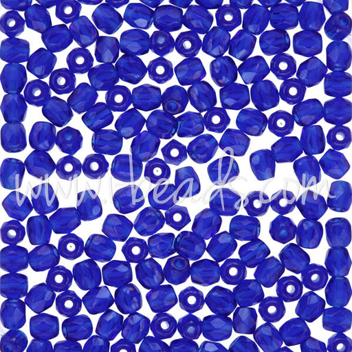 Kaufen Sie Perlen in der Schweiz Glasschliffperlen cobalt 3mm (50)