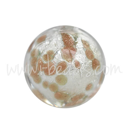 Murano Glasperle Rund Gold und Silber 10mm (1)