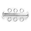 Fermoir coulissant 3 rangs métal finition plaqué argent 20mm (1)