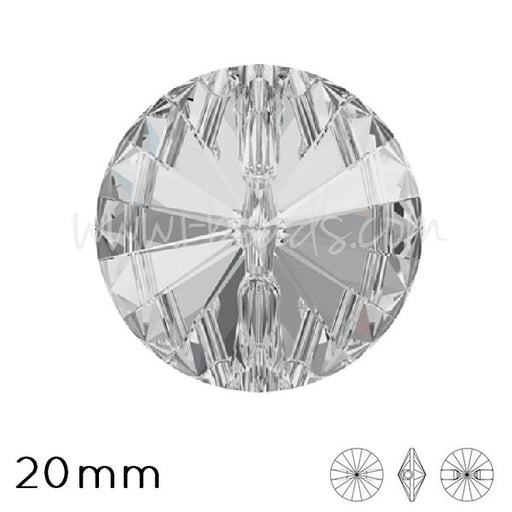 Achat Bouton Rond Cristal Tchèque Crystal 20mm (1)