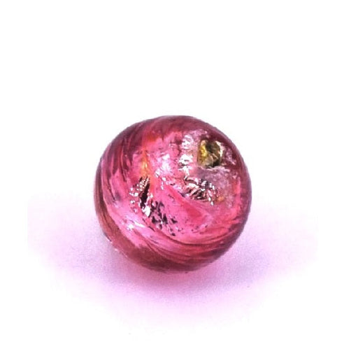 Kaufen Sie Perlen in der Schweiz Murano-Rundperle Rubin und Silber 6mm (1)